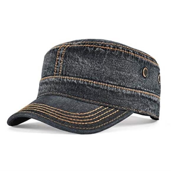 Men\'s Vintage Flat Top Hat Washed Cotton Caps main image 5